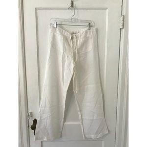 White linen vince pants